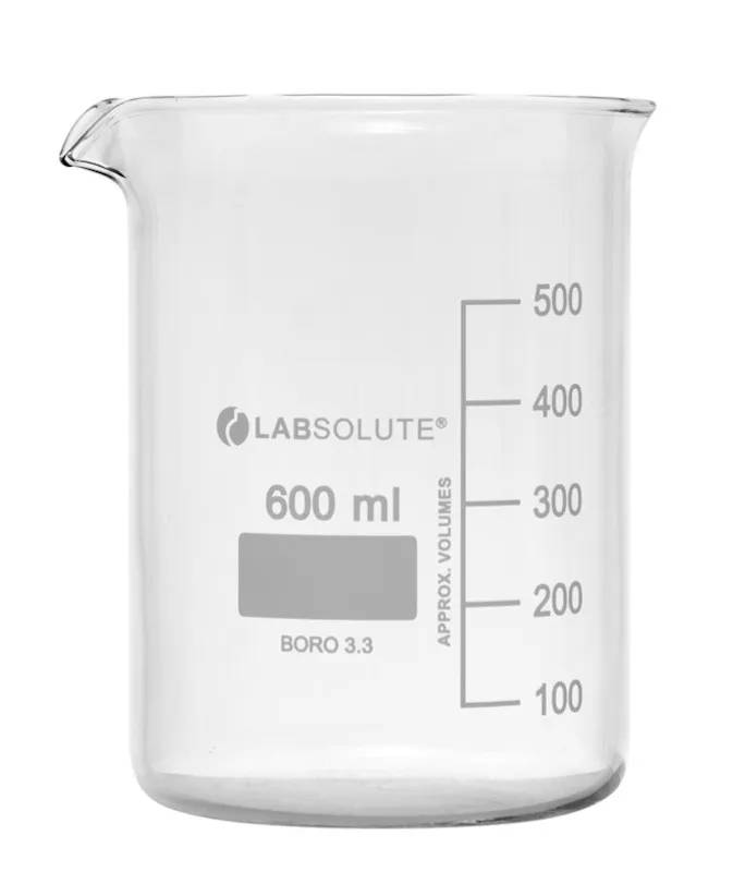 Bécher forme basse en verre borosilicaté gradué, 600 mL — lot de 10