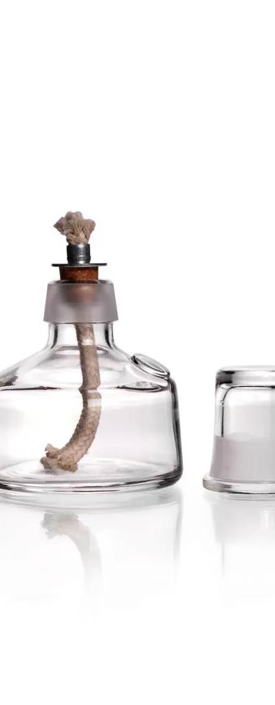 Lampe à alcool en verre avec couvercle et bec — lot de 10