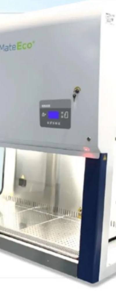 Poste de sécurité microbiologique Tecnilabo Bioair SafeMate Eco+ ONE Classe I — 1,2 m, avec prises internes, lampe UVC et 2 tubes fluorescents