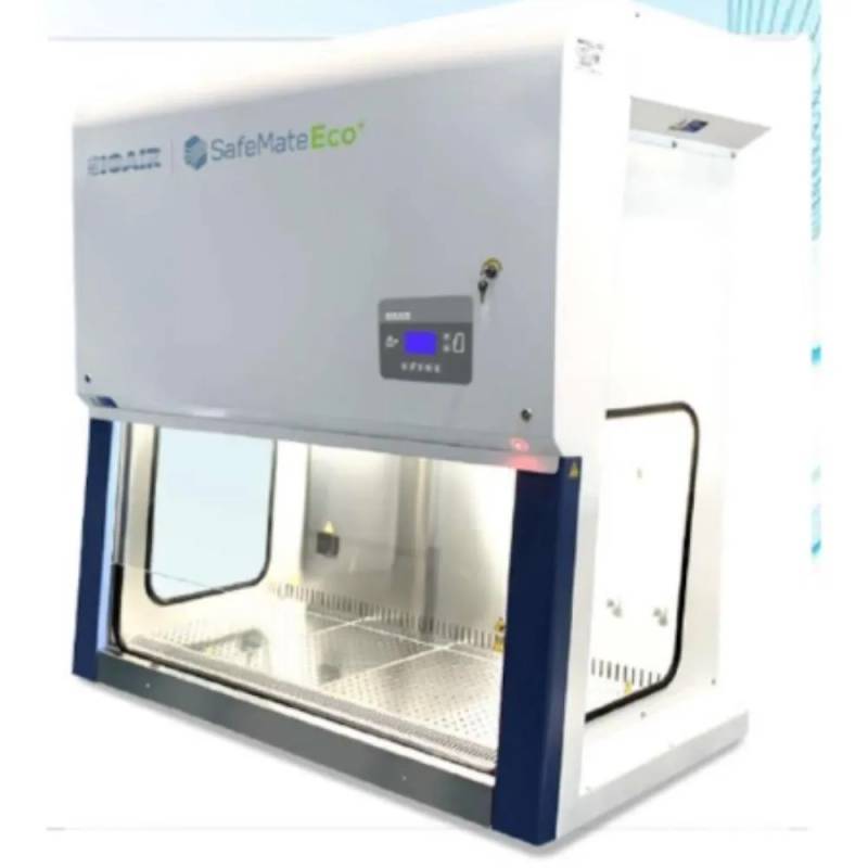 Poste de sécurité microbiologique Tecnilabo Bioair SafeMate Eco+ ONE Classe I — 1,2 m, avec prises internes, lampe UVC et 2 tubes fluorescents