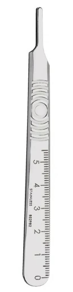 Manche de bistouri n°3 court, en inox — 12 cm