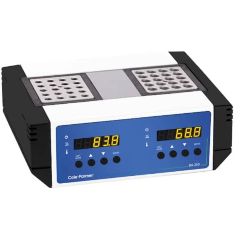 Bloc chauffant numérique Cole-Parmer BH-250DC-2 à double régulation — double insert, 230 V