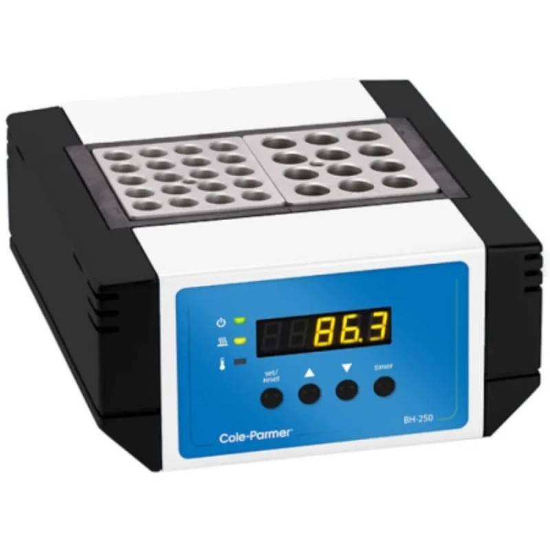 Bloc chauffant numérique Cole-Parmer BH-250D-2-HT haute température — double insert, 200 °C, 230 V