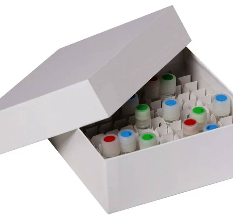 Cryoboîtes en carton blanc avec couvercle, 133 x 133 x 100 mm — lot de 10