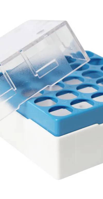 Cryoboîte en polycarbonate bleu pour 25 tubes 1,2-2 mL