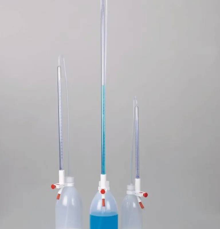 Burette de Schilling avec gaine anti-éclat, 25 mL en 0,1 mL, réservoir 1 L