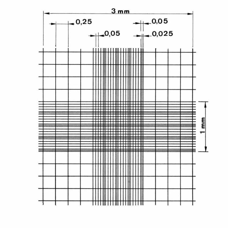 Cellule de numération de Neubauer, quadrillage simple, CE