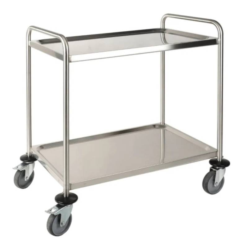 Chariot de laboratoire inox, 2 plateaux, 900 x 600 x 940 mm