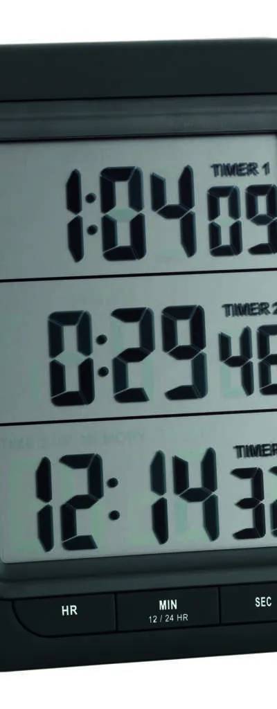 Minuteur triple 3 canaux avec horloge et chronomètre