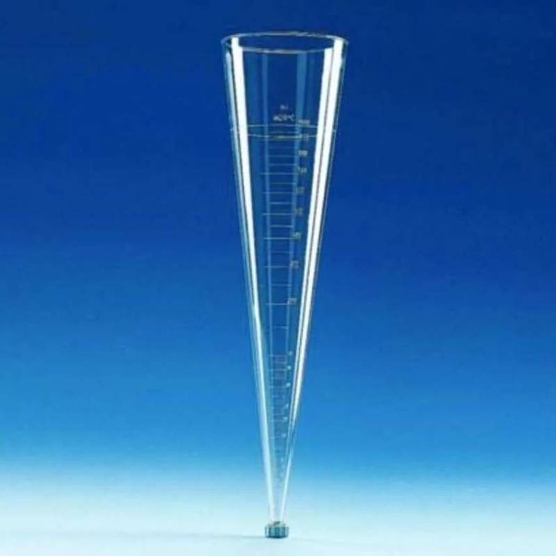Cône d'Imhoff en plastique SAN avec bouchon à vis, 1 L