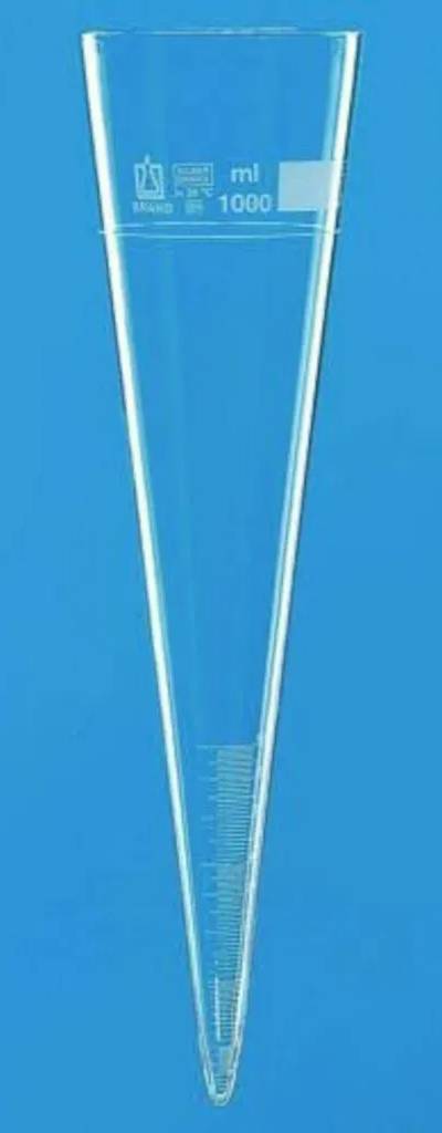 Cône de sédimentation d'Imhoff en verre borosilicaté, sans robinet, 1 L