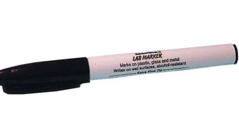 Marqueurs de laboratoire pointe fine, bleu — lot de 10