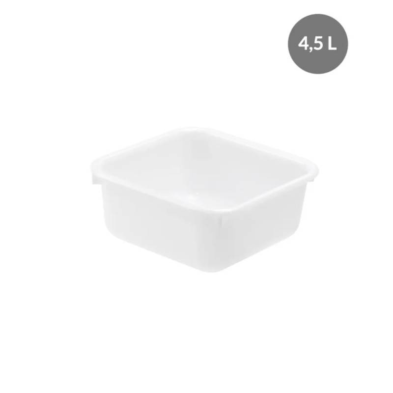 Cuvette carrée en polyéthylène avec rebord, 4.5 L