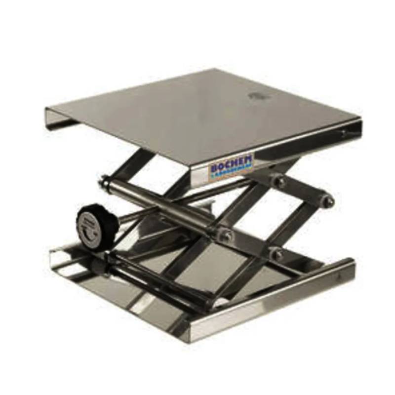 Support élévateur mécanique en inox, plateau 200 x 200 mm