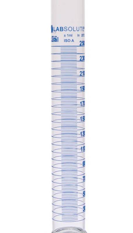 Éprouvette graduée forme haute, classe A, verre borosilicaté, graduations bleues, 100 mL