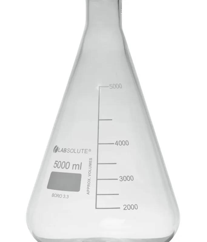 Fiole conique à col étroit graduée, 5 L — lot de 2