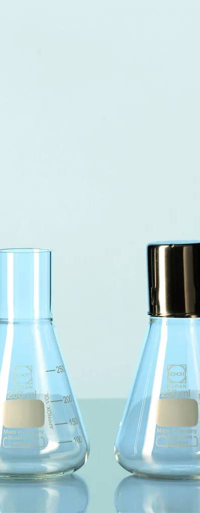 Flacon de culture en verre Duran, col droit, forme Erlenmeyer, 300 mL — lot de 10