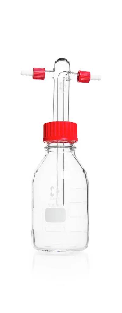 Flacon laveur de Drechsel en verre Duran, sans plaque filtrante, 500 mL
