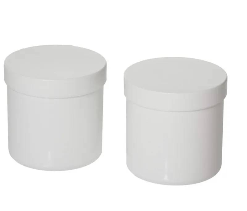 Pot d'échantillonnage en PP blanc, avec couvercle à vis, 600 mL — lot de 10