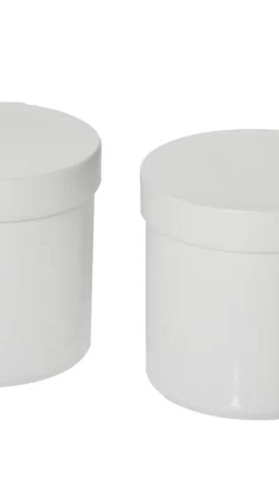 Pot d'échantillonnage en PP blanc, avec couvercle à vis, 75 mL — lot de 10