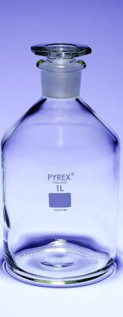 Flacon en verre Pyrex, bouchon à col rodé, CN 14/15, 100 mL — lot de 10