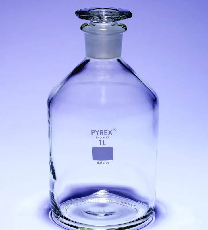 Flacon en verre Pyrex, bouchon à col rodé, CN 14/15, 100 mL — lot de 10