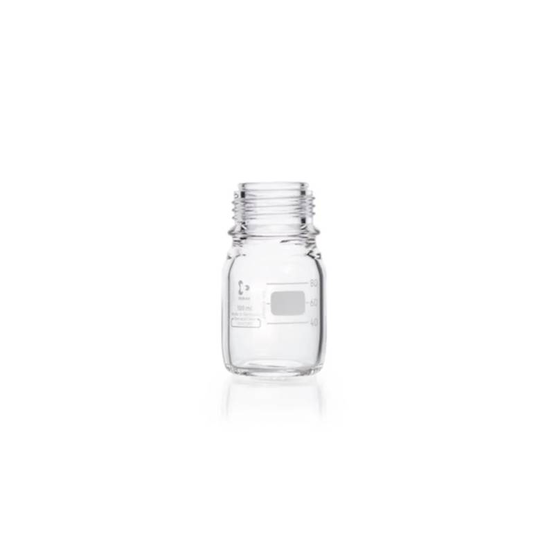 Flacon de laboratoire en verre Duran clair, GL45, sans bouchon, 100 mL