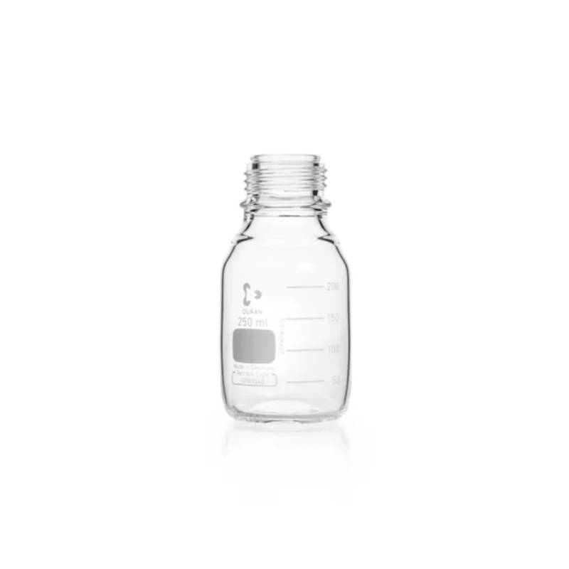 Flacon de laboratoire en verre Duran clair, GL45, sans bouchon, 250 mL
