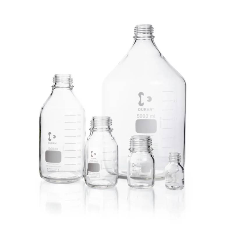 Flacon de laboratoire en verre Duran clair, GL45, sans bouchon, 2 L