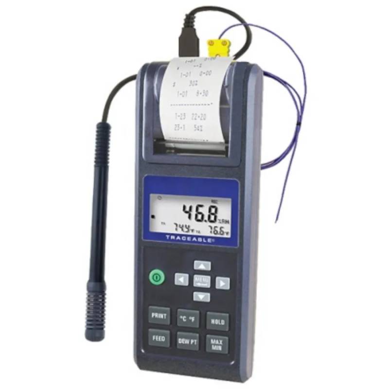 Thermo-hygromètre à imprimante intégrée Traceable, avec certificat d'étalonnage