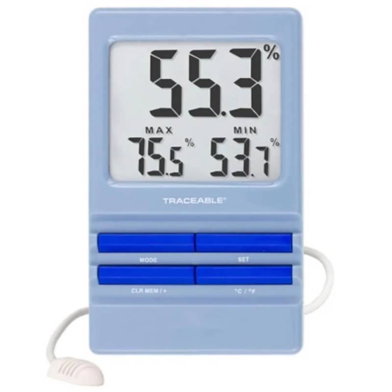 Thermo-hygromètre Traceable à alarme et sonde externe, avec certificat d'étalonnage
