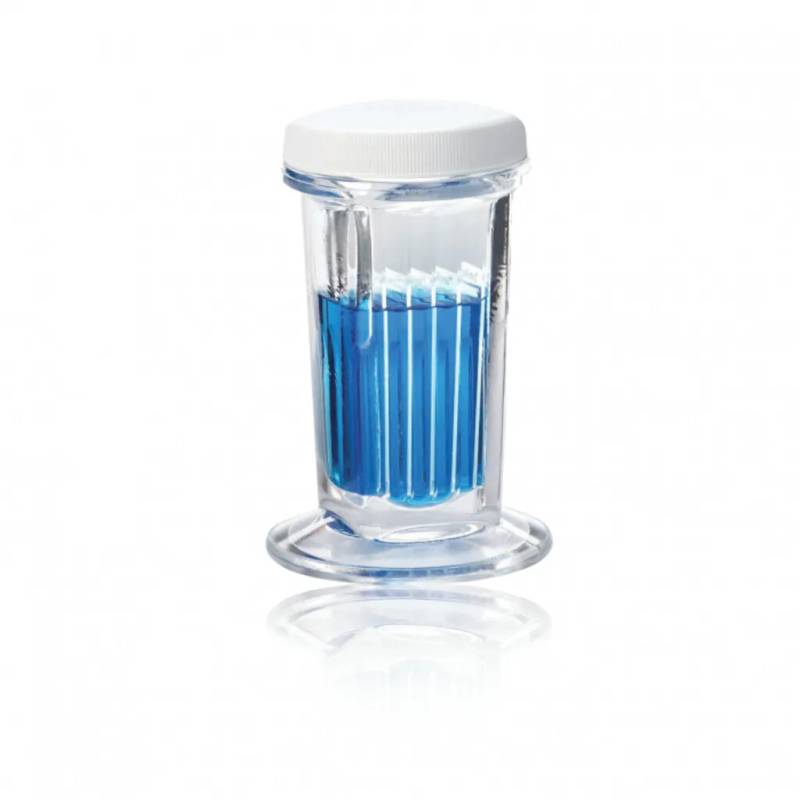 Jarre de coloration Coplin à couvercle, 5 lames — lot de 6
