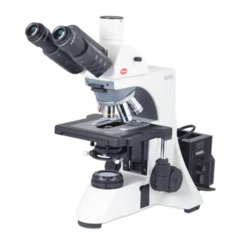 Microscope de recherche trinoculaire Motic BA410 Elite — nosepiece sextuple, illumination Köhler 100 W