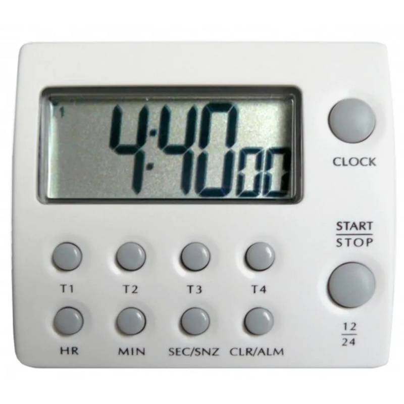 Compteur-décompteur 4 canaux, 100 h avec alarme retardée