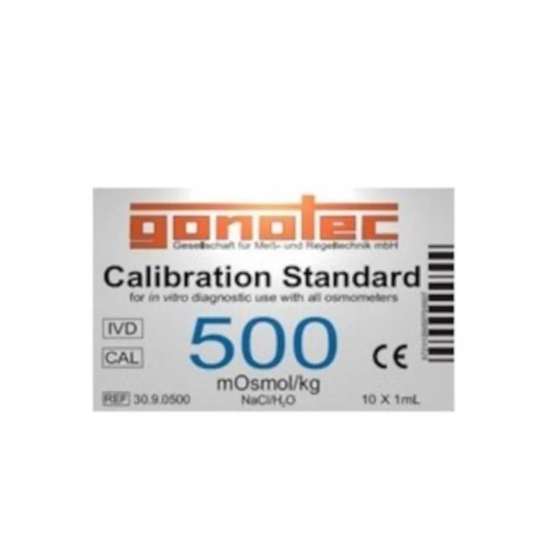 Ampoules d'étalonnage Gonotec 500 mOsmol/kg (lot de 10 x 1 mL) pour Osmomat