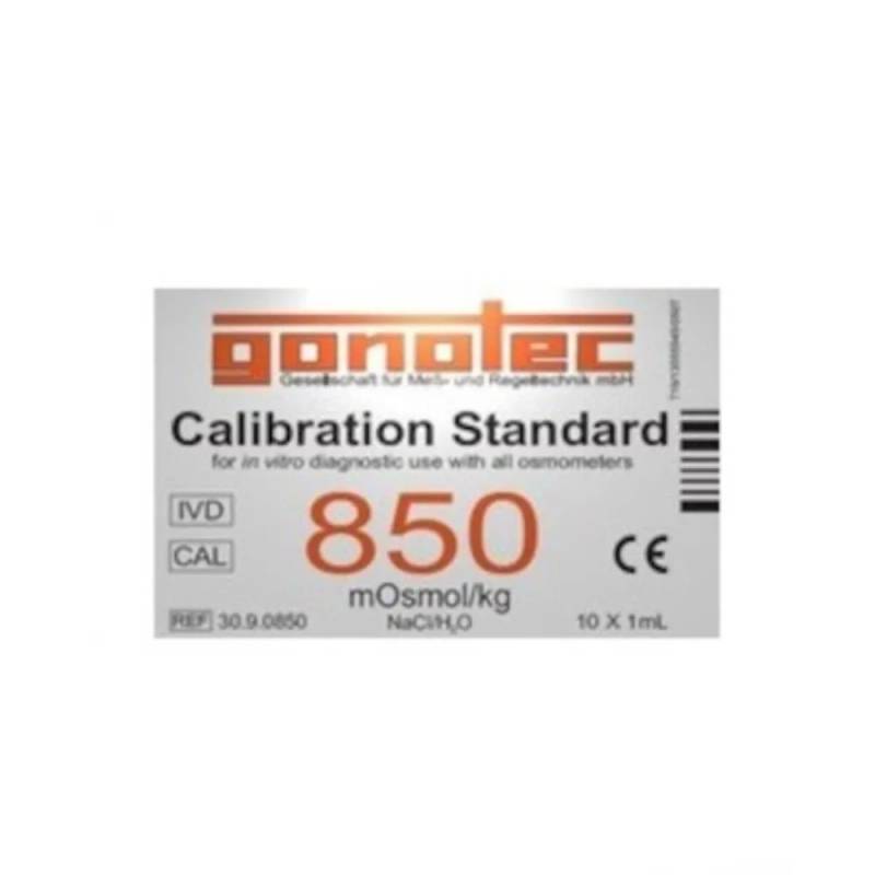 Ampoules d'étalonnage Gonotec 850 mOsmol/kg (lot de 10 x 1 mL) pour Osmomat