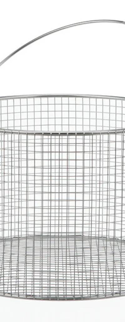 Panier rond en fil inox avec anse, 210 x 180 mm