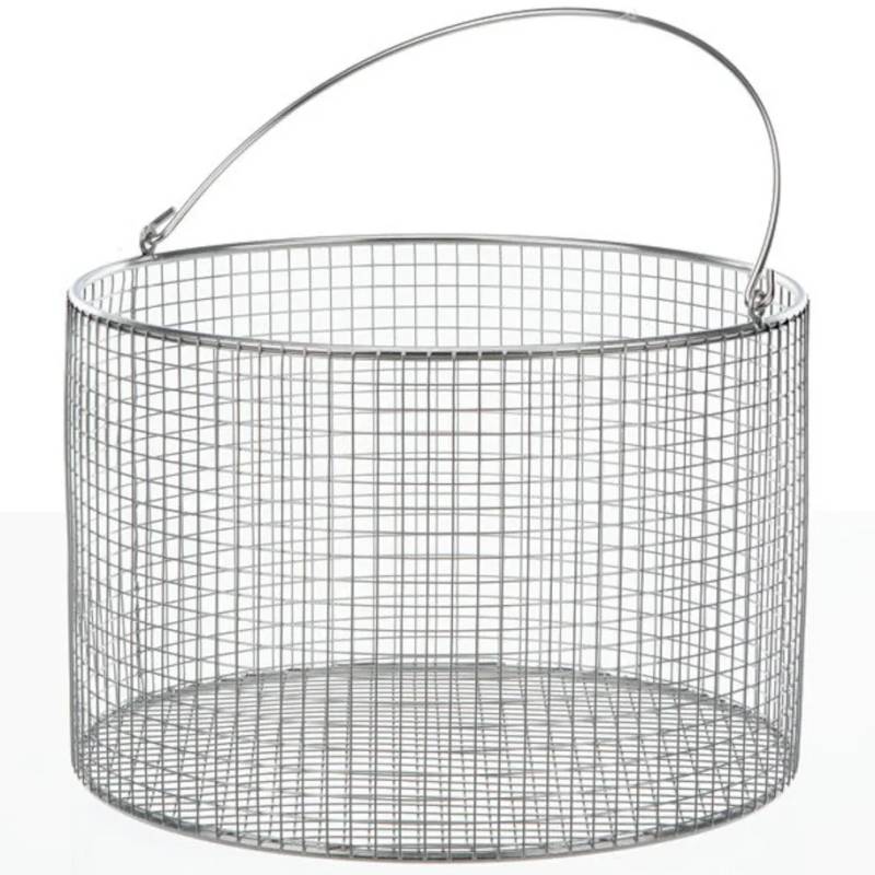 Panier rond en fil inox avec anse, 210 x 180 mm