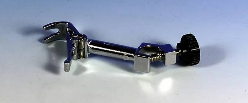 Pince métal chromé pour tige Ø 12 mm, burette Ø 0 à 25 mm