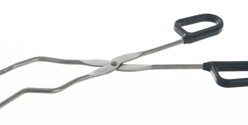 Pince à creuset en inox, manche plastique, 300 mm
