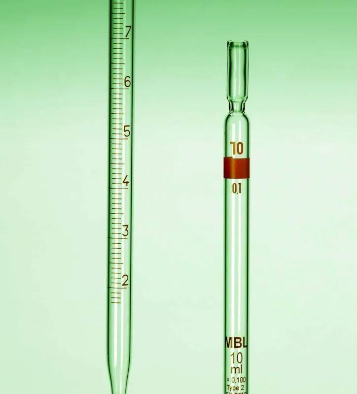 Pipette graduée MBL en verre, type 2, classe B, 25 mL — lot de 5