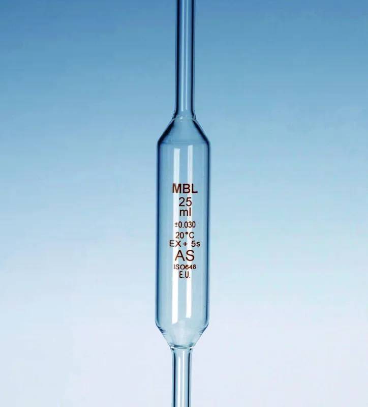 Pipette jaugée MBL en verre, 1 trait, classe AS, 5 mL — lot de 2