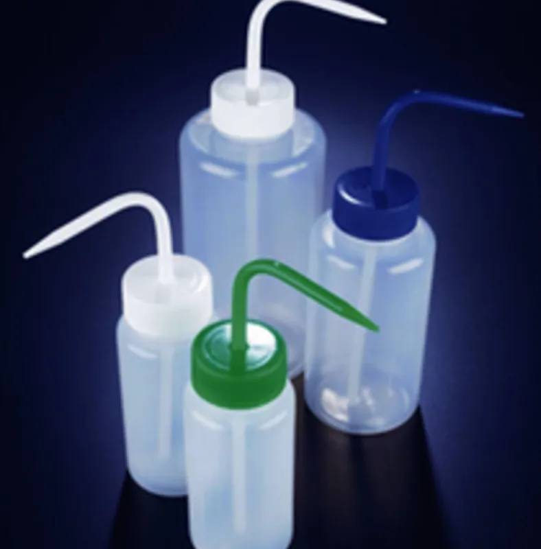 Pissette col large LDPE, bouchons 5 couleurs, 250 mL — lot de 5