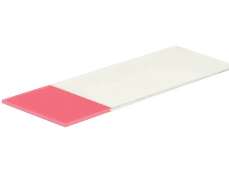 Lames porte-objet en verre sodocalcique, bords bruts, zone dépolie bleue, 76 x 26 mm — lot de 50