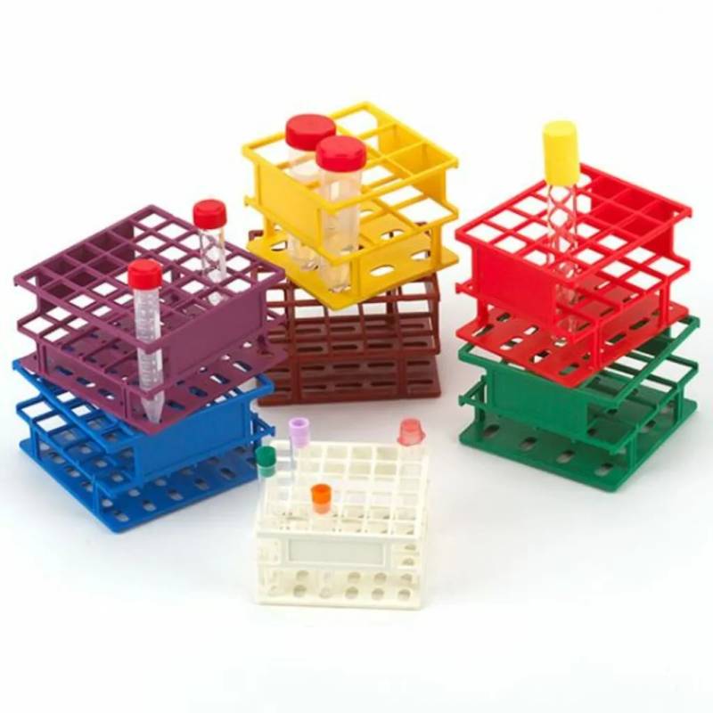 Portoir 3x8 pour tubes de 50 mL, nylon jaune, 280 x 83 x 83 mm