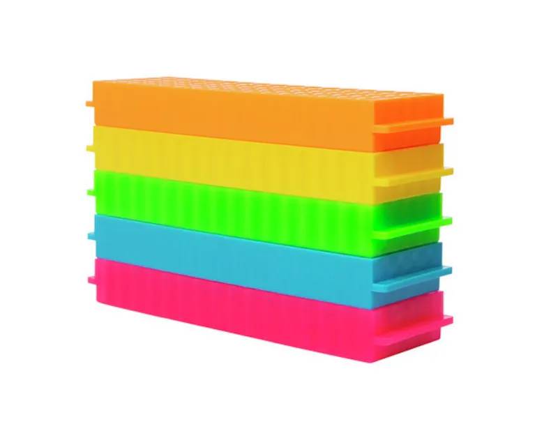 Portoir pour 80 microtubes de 1,5/2 mL, PP jaune