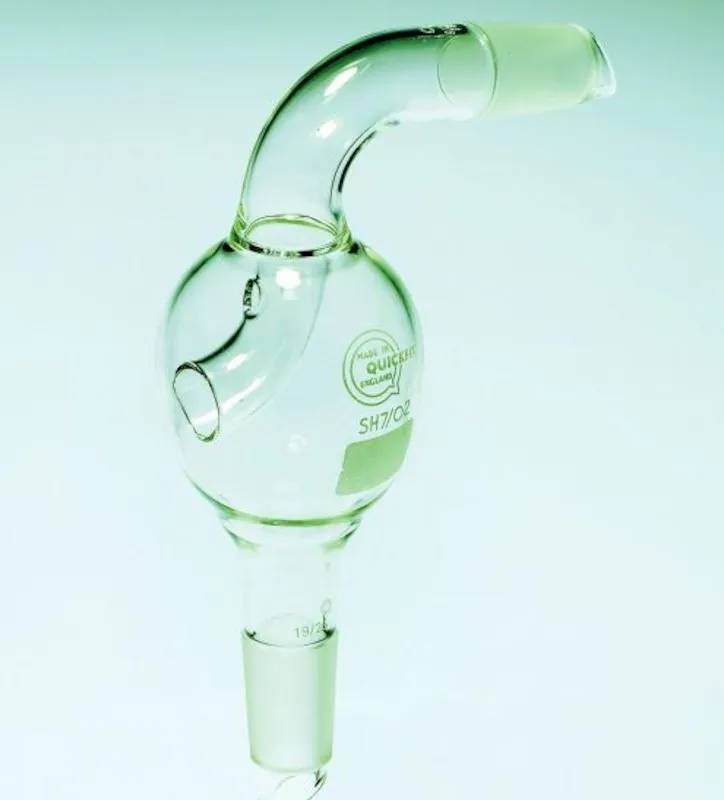 Tête de distillation coudée avec ampoule de garde, Pyrex, CN 24/29-24/29 — lot de 5