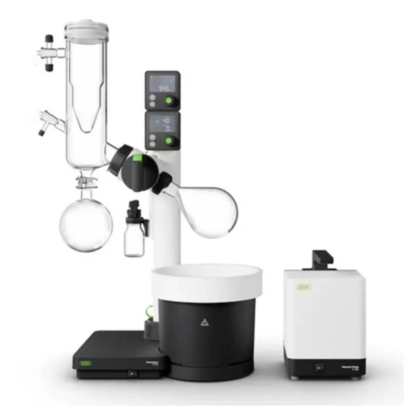 Système Rotavapor R-180 Büchi — colonne 29/32, verrerie à piège à froid, pompe à vide V-180 et interface I-180