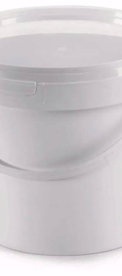 Seau en plastique blanc avec couvercle, 4,6 L