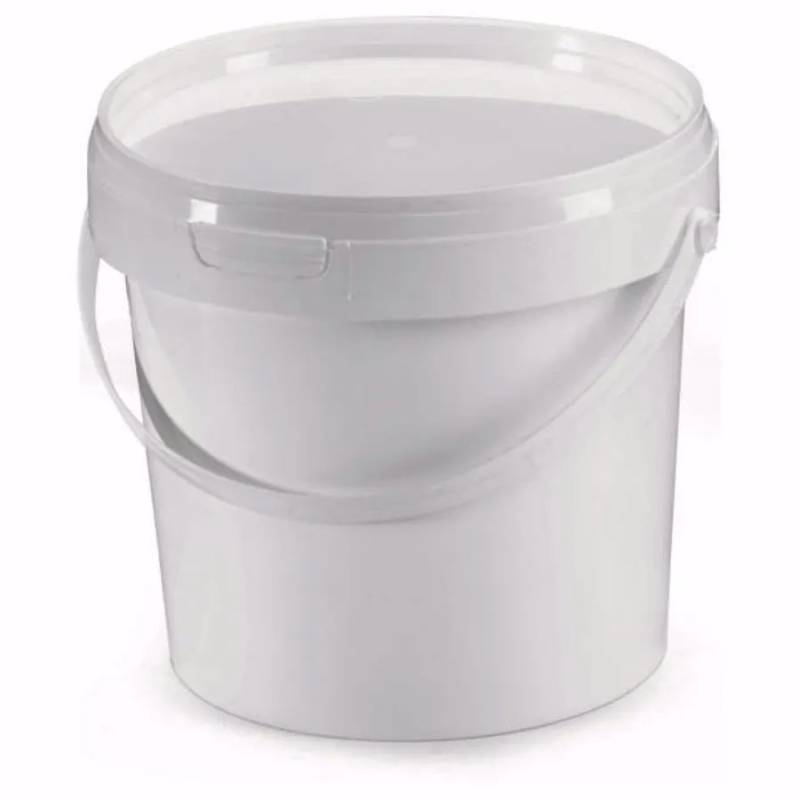 Seau en plastique blanc avec couvercle, 4,6 L